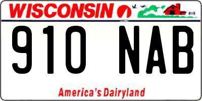 WI license plate 910NAB