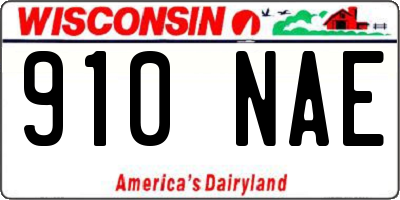 WI license plate 910NAE