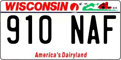 WI license plate 910NAF