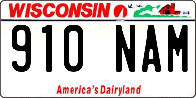 WI license plate 910NAM