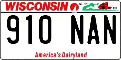 WI license plate 910NAN