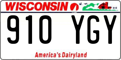 WI license plate 910YGY