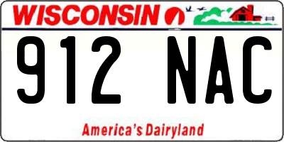 WI license plate 912NAC