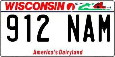 WI license plate 912NAM
