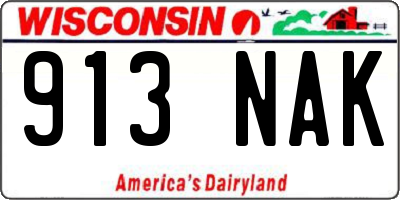 WI license plate 913NAK