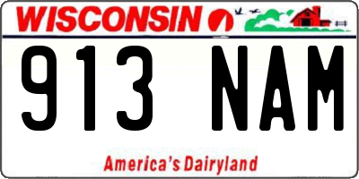 WI license plate 913NAM