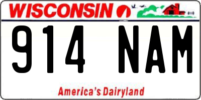 WI license plate 914NAM