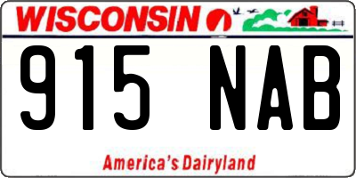 WI license plate 915NAB