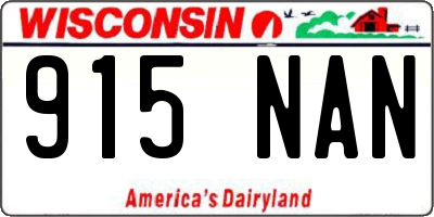 WI license plate 915NAN