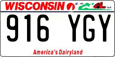 WI license plate 916YGY