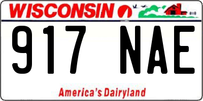 WI license plate 917NAE