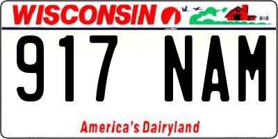 WI license plate 917NAM