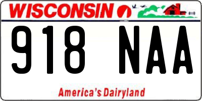 WI license plate 918NAA