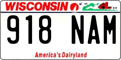WI license plate 918NAM