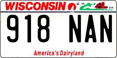 WI license plate 918NAN