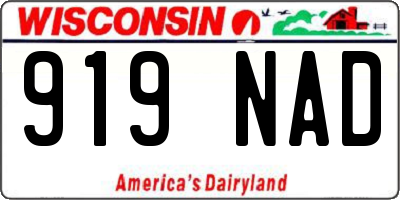 WI license plate 919NAD