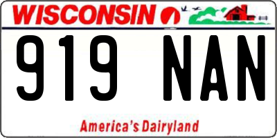 WI license plate 919NAN