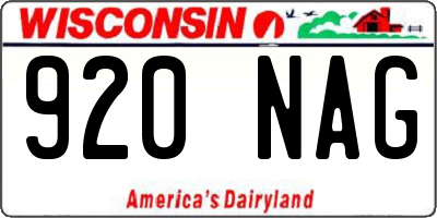 WI license plate 920NAG