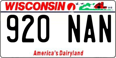 WI license plate 920NAN