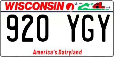 WI license plate 920YGY