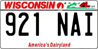 WI license plate 921NAI