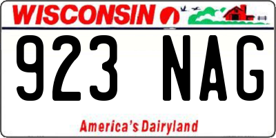 WI license plate 923NAG