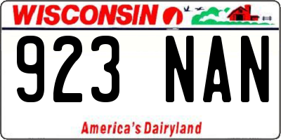 WI license plate 923NAN