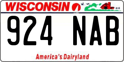 WI license plate 924NAB