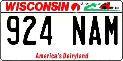 WI license plate 924NAM