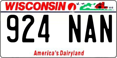 WI license plate 924NAN