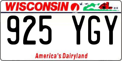 WI license plate 925YGY