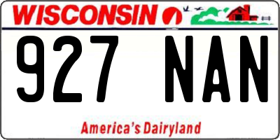WI license plate 927NAN