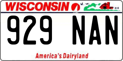 WI license plate 929NAN