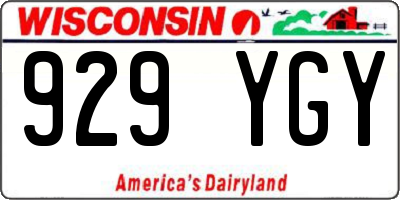 WI license plate 929YGY