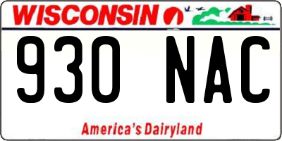 WI license plate 930NAC