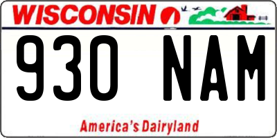 WI license plate 930NAM