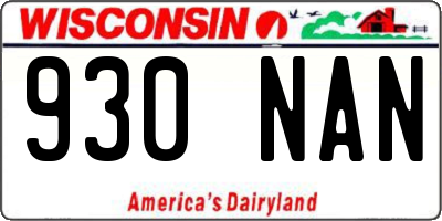 WI license plate 930NAN