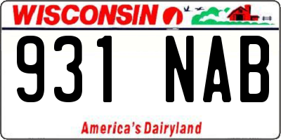 WI license plate 931NAB
