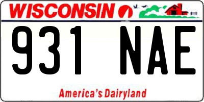 WI license plate 931NAE