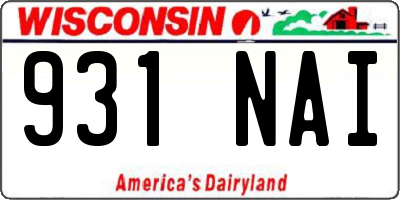 WI license plate 931NAI