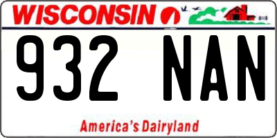 WI license plate 932NAN
