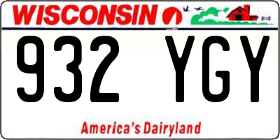 WI license plate 932YGY