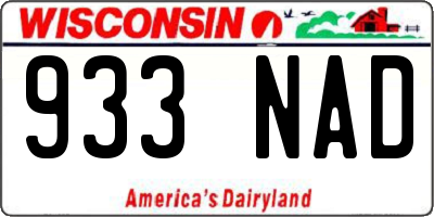 WI license plate 933NAD