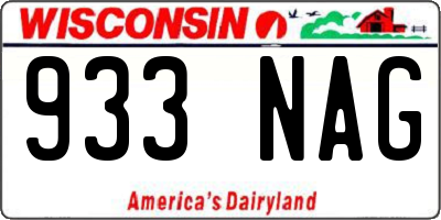 WI license plate 933NAG