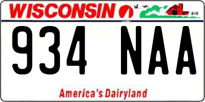WI license plate 934NAA