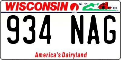 WI license plate 934NAG