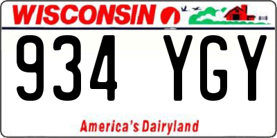 WI license plate 934YGY