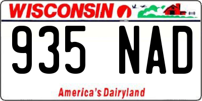 WI license plate 935NAD