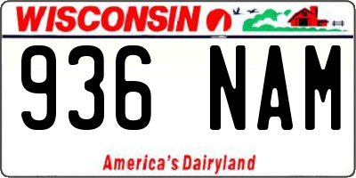 WI license plate 936NAM