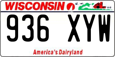 WI license plate 936XYW
